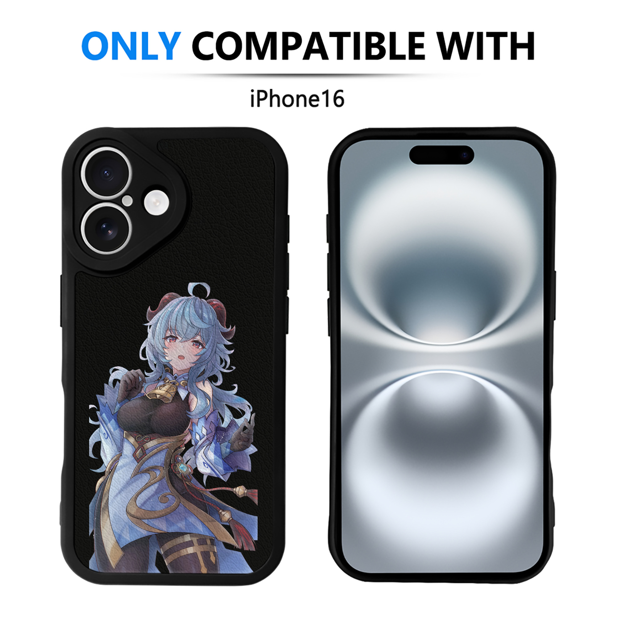 げんし神 甘雨 かんう genshin Ganyu 【iPhone 16シリーズ対応】シリコンスマホケース（レザー調） 材質：シリコン